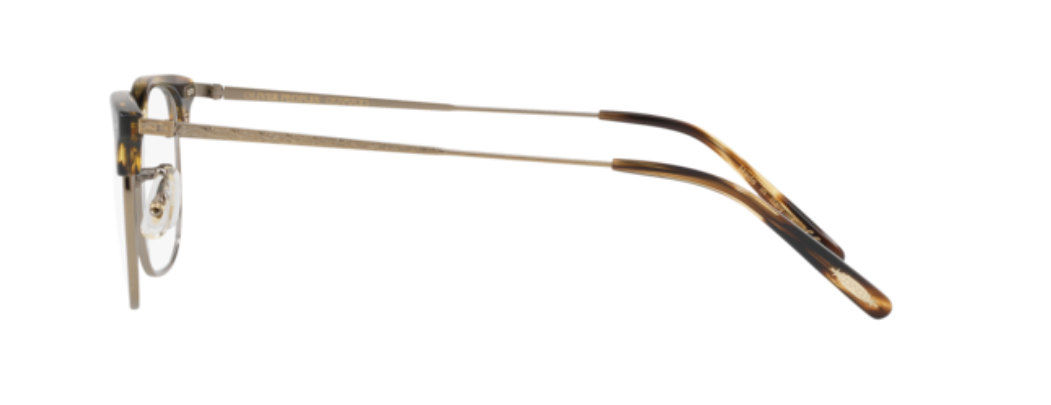 Pre-owned Oliver Peoples 0ov 5359 Willman 1003 Cocobolo Gold Squared Men's Eyeglasses In Clear