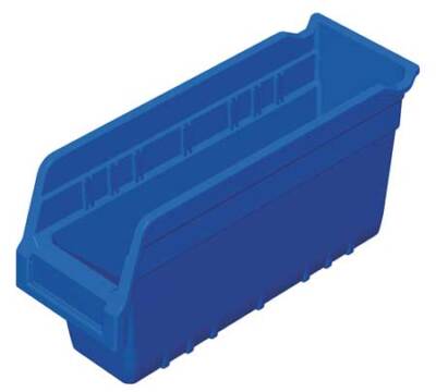 Akro-Mils 30040Blue 20 Lb Shelf Storage Bin, Plastic, 4 1/8 In W, 6 In H, Blue,