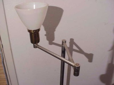 Rare Early Walter Von Nessen Floor Lamp Brushed Nickel w/ Patent No's Art Deco