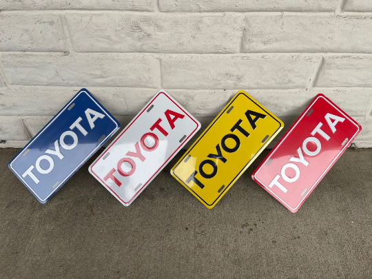 Vintage Inspired Toyota Retro Aluminum License Plate