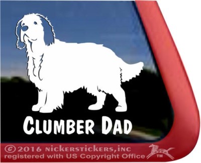 Clumber  Dad | Clumber Spaniel Vinyl Dog Window Decal Sticker
