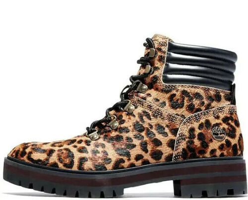 

TIMBERLAND ЖЕНСКИЕ ПОХОДНЫЕ БОТИНКИ LONDON SQUARE MID HIKER BOOTS Гепард с принтом из телячьей кожи, Mid brown, TIMBERLAND LONDON SQUARE
