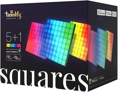Twinkly Light LED Squares  App-Controlled Panels with 64 RGB (16 Million Colors)