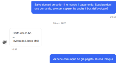 Foto dell'oggetto di un acquirente verificato