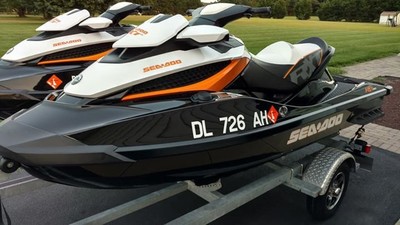 PAIR of SEADOO RXT 260 Jet Skis w/double trailer
