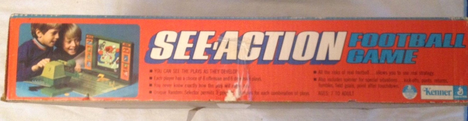 see-action football game vintage Kenner NFL sports working projector complete