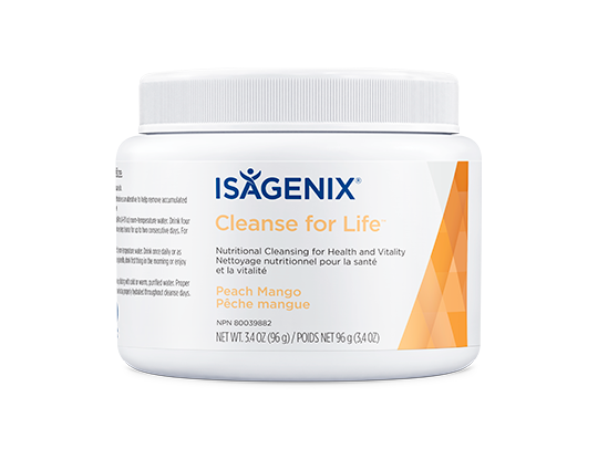 Isagenix Cleanse for Life Peach Mango 96 gram canister. New & Sealed