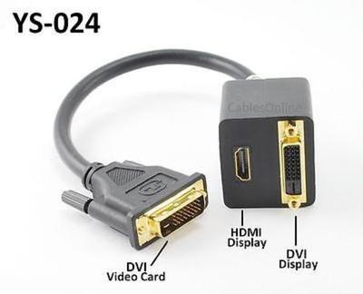 DVI-D (Digital) Male to DVI-D/HDMI Dual Female Y-Splitter Adapter Cable, YS-024