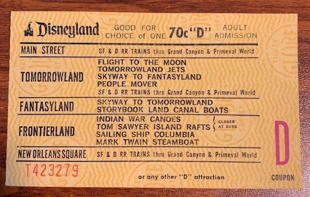 Vintage Disneyland 70c 