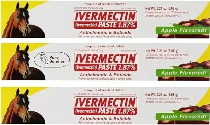 3x Pack Paste Horse Dewormer Apple Flavor Exp 12/2026 –