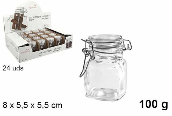 Set 24 Pezzi Barattolo Barattolino Vasetto Con Tappo Porta Spezie Vetro 100g dfh