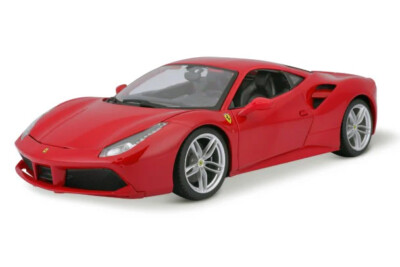 Ferrari 488 GTB Hardtop, Red - Bburago 16008R - 1/18 Scale Diecast Model Toy Car