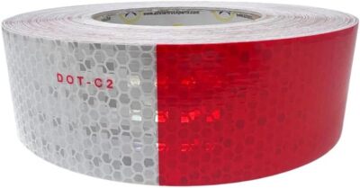Conspicuity Tape DOT-C2 Approved Reflective Trailer Red White 2”x75’ -1 Roll