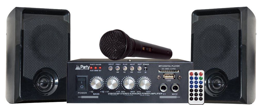 KARAOKE SET PARTY-KA100 SET  2 x 50 W USB SD Fernbedienung Party