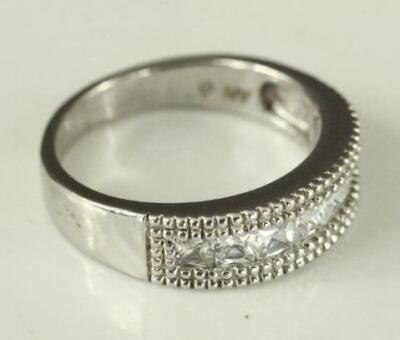 MODERN Sterling Silver Jewelry 925 CZ 5MM 8 Stone Inset Band