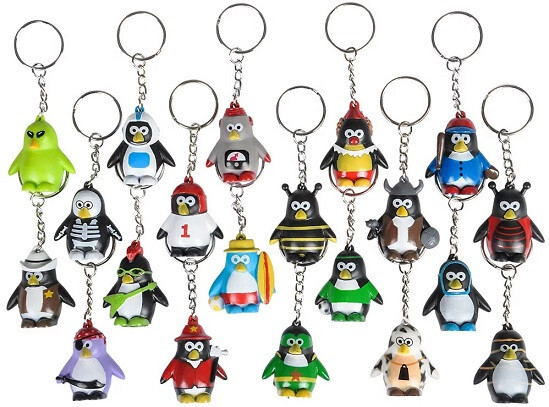ロウン ペンミグッズ キーリング Collectible Mini Penguin Keychains (20 Pack) (1.5