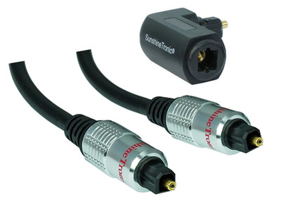 0,5-20m SunshineTronic Toslink Optisches Audiokabel SPDIF LWL + Adapter(Option)