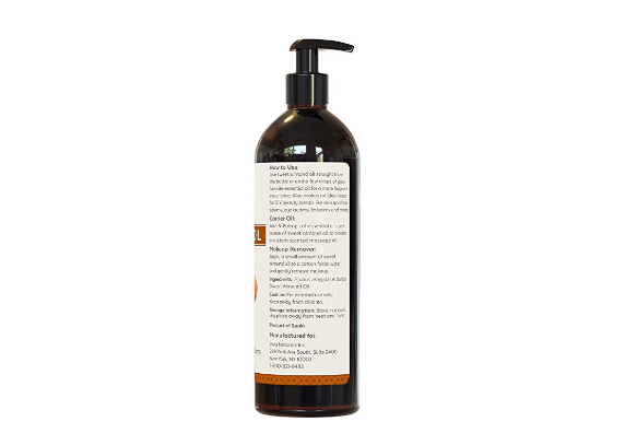 Viva Naturals Sweet Almond Oil 100% Pure Hexane Free Ideal for Skin and Hair NEW