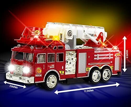 Fire Engine Truck Kids Toy with Extending Ladder & Lights,Siren Sounds for Gifts