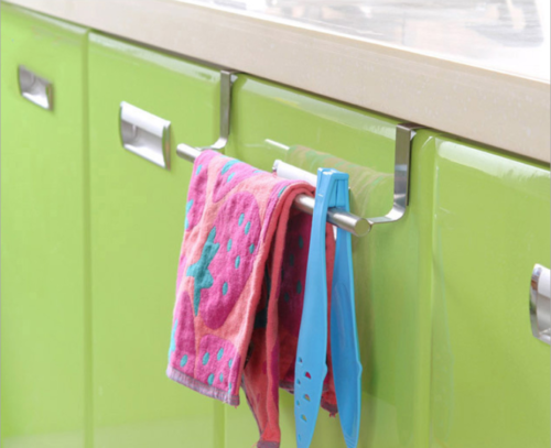 1pc Cabinet Cleaning Cloth Hooks Bag Hat Hanger Cupboard Door Rack