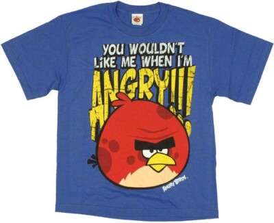 YOU WOULDN'T LIKE ME WHEN I'M ANGRY BIRDS T-SHIRT / USA / RIO / Youth Size / E24