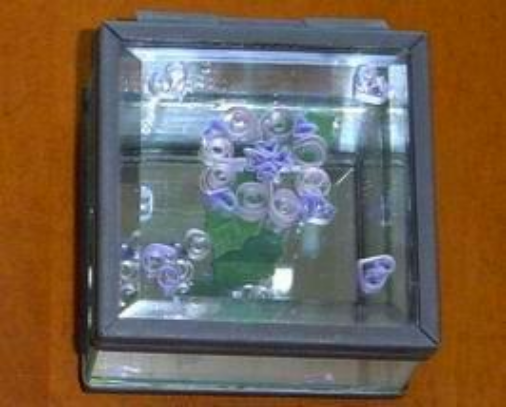 Flower & Hearts, Paper Quill on Glass Handcrafted Jewelry Box
