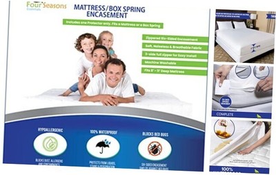 Size Mattress or Box Spring Encasement (8''-11'' Depth) Waterproof Zippered Twin