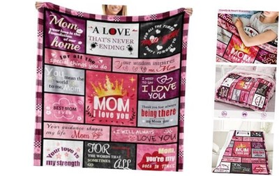 Gifts for Mom Throw Blanket Mom Blanket from Daughter Son, Gifts for 