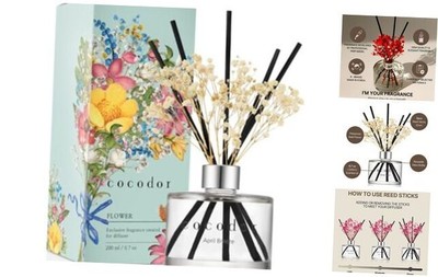 COCODOR Reed Diffuser Set with Real Flower/6.7Ounce/1Pack April Breeze