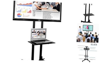 Wheeled Height Adjustable Flat Screen Television