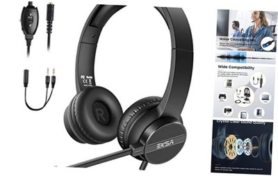Headsets with Microphone for Laptop, 3.5mm Wired 3.5mm Computer Headset