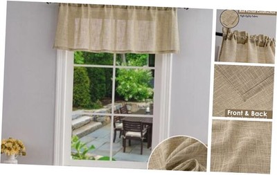 Beda Home Linen Textured Curtain Valance for 52''W x 18''L (Pack of 1) Taupe