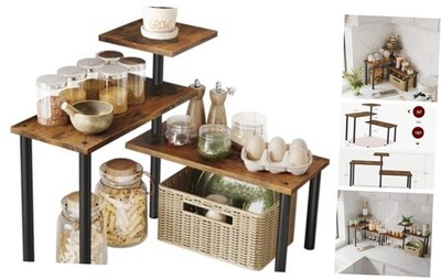 Kitchen Countertop Organizer Corner Shelf - 3 Tier Bathroom Counter Organizer 