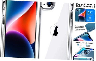 Mkeke for iPhone 14 Case for iPhone 13 Case for iPhone 13/14 Case 6.1'' Clear
