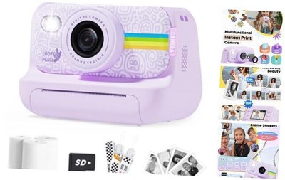 Instant Print Camera for Kids,Portable Toy for 3-12 Year Old Girl,48MP Purple