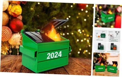 2024 Dumpster Fire Ornament LED, Dumpster Ornament with 3 Lighting Modes 