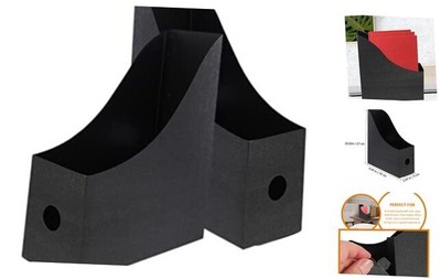 EXCEART 2pcs File Storage Box Book Shelves for Office Black Bookshelf Book 