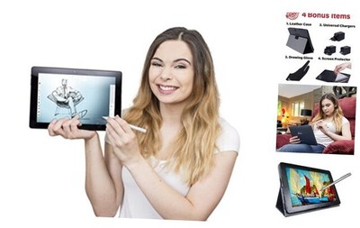 [4 Bonus Items]  PicassoTab 10 Inch Drawing Tablet and Stylus Pen, 4GB + 64GB