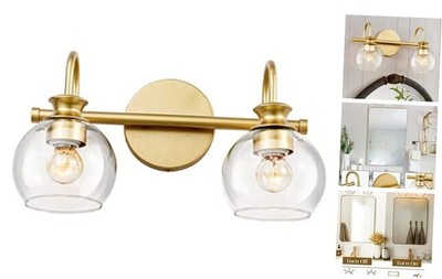 HANASS Bathroom Vanity Light Fixtures, 15 inch 2-Light Globe Bathroom 2-Lite