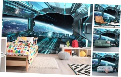  3D Spaceship Interior with View 4SQM(98.4x63 inches)Not Self-adhesive B4426