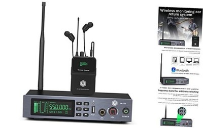 EM100 UHF Wireless in Ear Monitor System 1 Channel 1 Bodypacks Monitoring with 