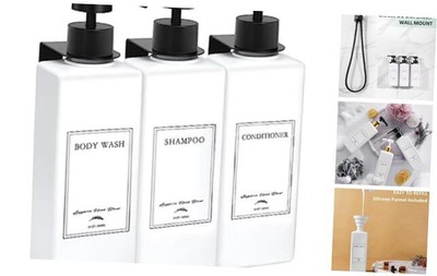 Shampoo Dispenser for Shower Wall Mount 3 Chamber, No Drill Shampoo and 