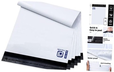 Poly Mailers Shipping Envelopes, Strong Adhesive Sealing, 12'' X 15.5'' 100
