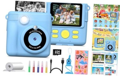 Instant Print Camera for Kids, Kids Instant Camera, Birthday Gifts for Blue