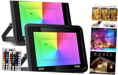 RGB LED Flood Light, 500W Equivalent 5000LM Color Changing Party Stage