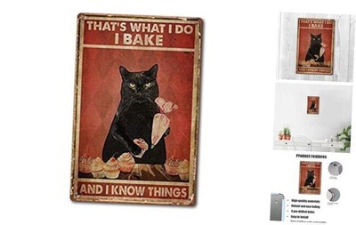 DPHGQGK Black Cat I Bake and I Know Things Bathroom Decor 8x12inch Style-a