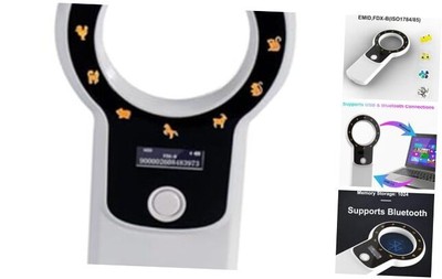 Microchip Scanner, 1024 Data Storage Portable Bluetooth Pet Chip Scanner, 