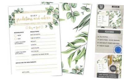 Baby Predictions and Advice Cards - Set of Double-Sided Baby Prediction 50