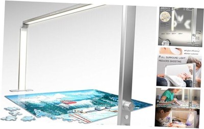 LED Desk Lamp 36W, 4000-6000K Dimmable Table Lamp, 3 Lighting Modes, Silver