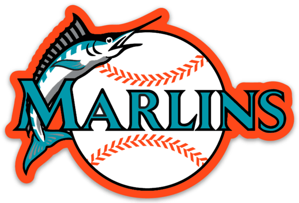 Miami Marlins Logo Type w/ Marlin & baseball MLB Baseball Die